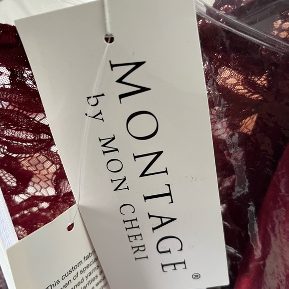 Mother of the Bride Dress Montage Collection by Mon Cheri Burgundy Size 16 P - Picture 11 of 12